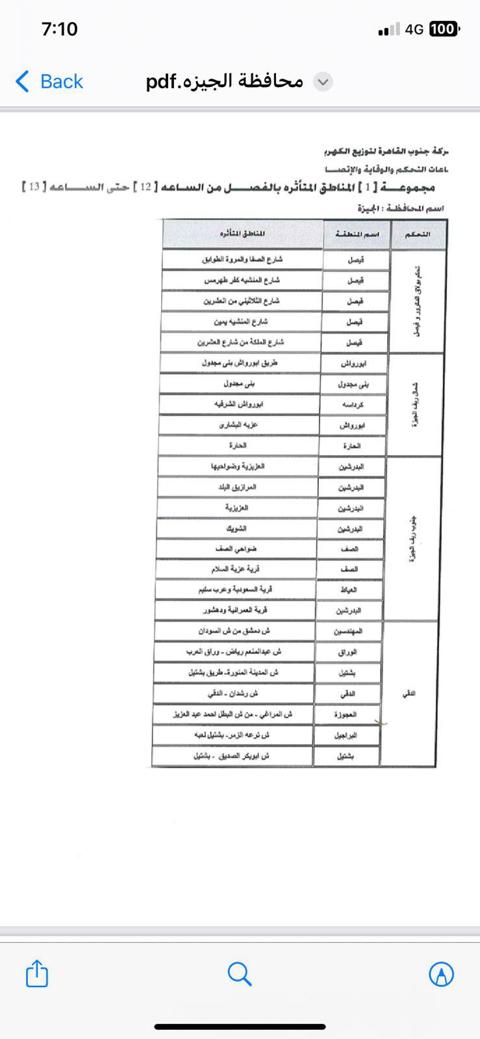 جدول قطع الكهرباء (22)