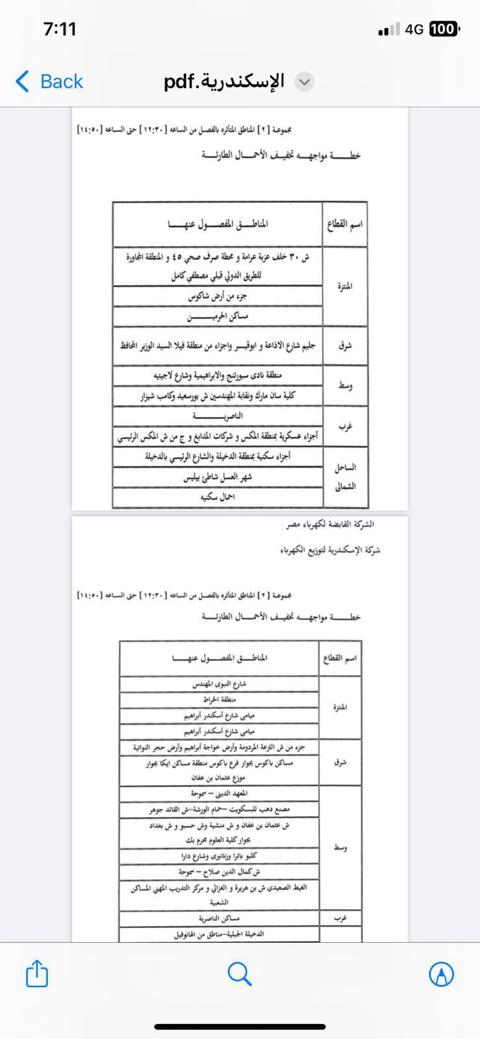 جدول قطع الكهرباء (35)