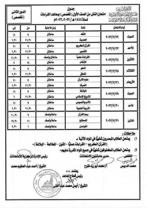 جداول-امتحانات-الدور-الثاني-بالأزهر-(5)