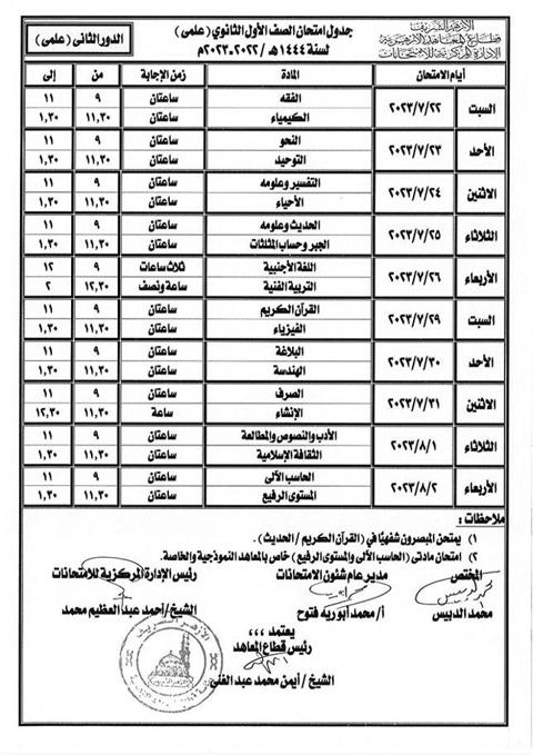 جداول-امتحانات-الدور-الثاني-بالأزهر-(7)