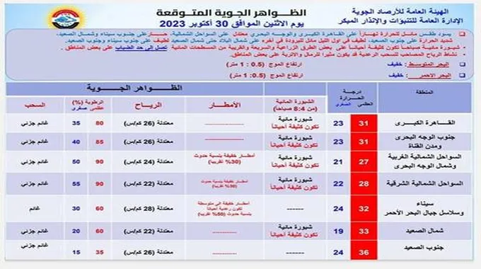 القاهرة 31 درجة وتحذير من الشبورة.. الأرصاد