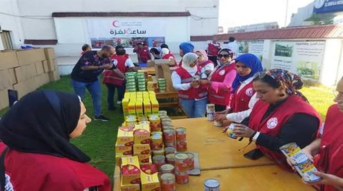 من بورسعيد إلى غزة.. الهلال الأحمر يجهز مساعدات