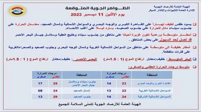 طقس الساعات المقبل.. الأرصاد تعلن أماكن سقوط