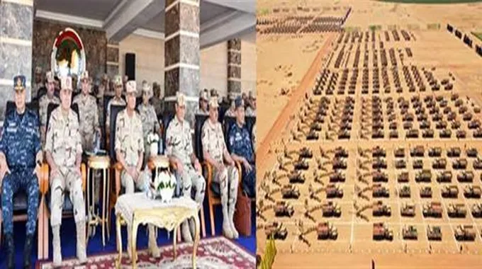 وزير الدفاع يشهد إجراءات تفتيش حرب لأحد تشكيلات