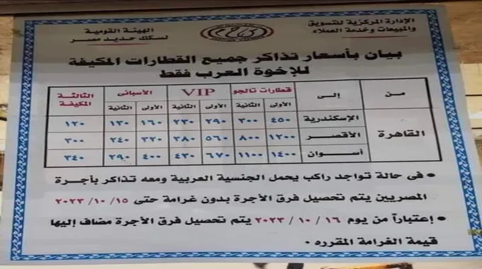 تذكرة أسوان بـ1400 جنيه.. تعليمات جديدة بشأن