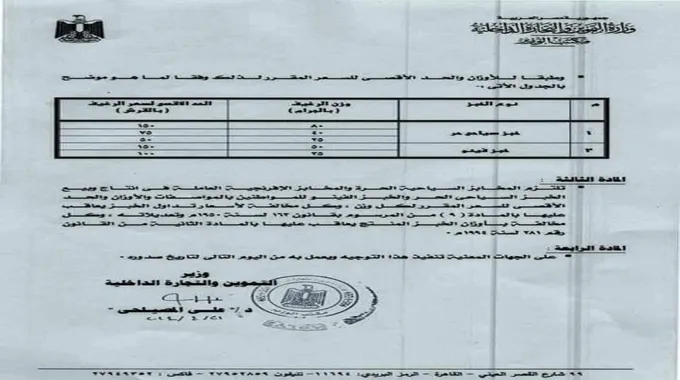 قرار حكومي بتحديد أوزان وأسعار رغيف الخبز