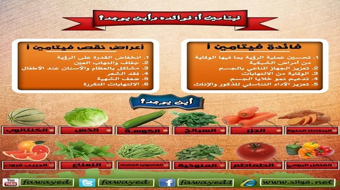 أهمية فيتامين أ وفوائده للصحة