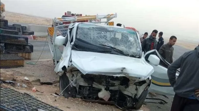 حادث انقلاب سيارة ربع نقل في المنيا