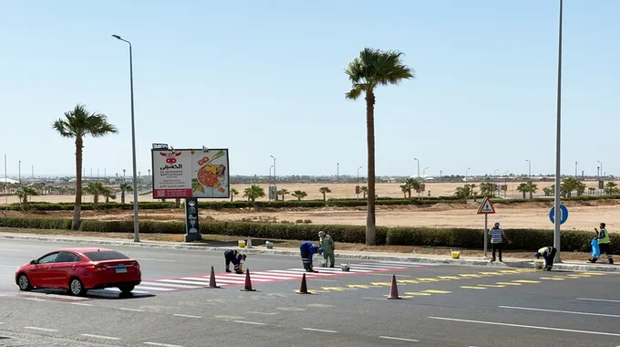 حادث مؤسف لسيارة الوفد القطري في جنوب سيناء