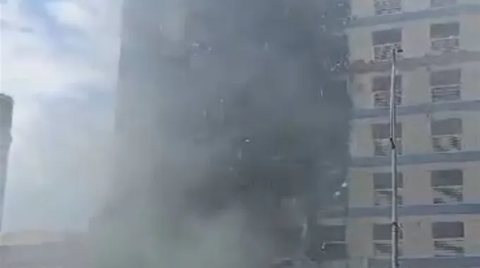 حريق هائل في مستشفى راقودة بالإسكندرية