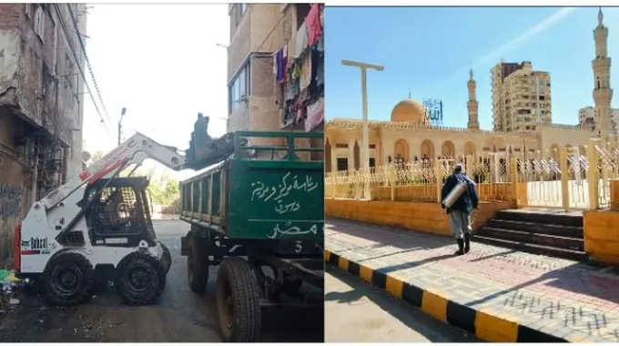 حملة نظافة مكبرة في مدينة دسوق بعد المولد